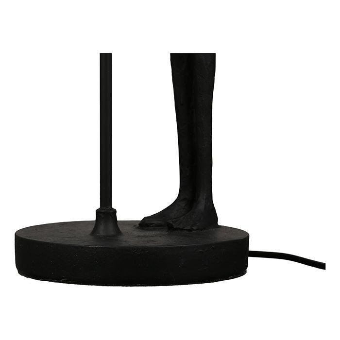 Tischlampe Lady schwarz Lampenschirm weiß aus Kunstharz Frauenkörper