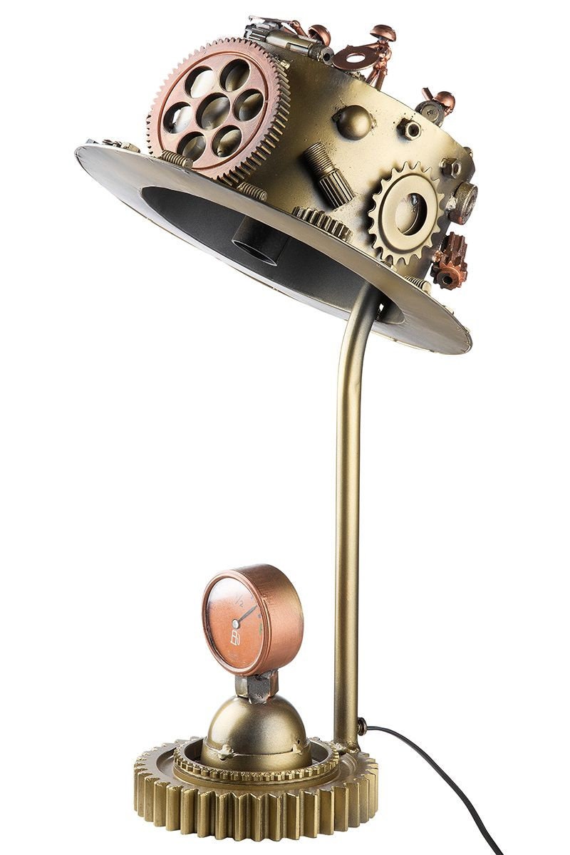 Handgefertigte Tischlampe "Steampunk Hat" - Exklusives Design aus Metall von Gilde