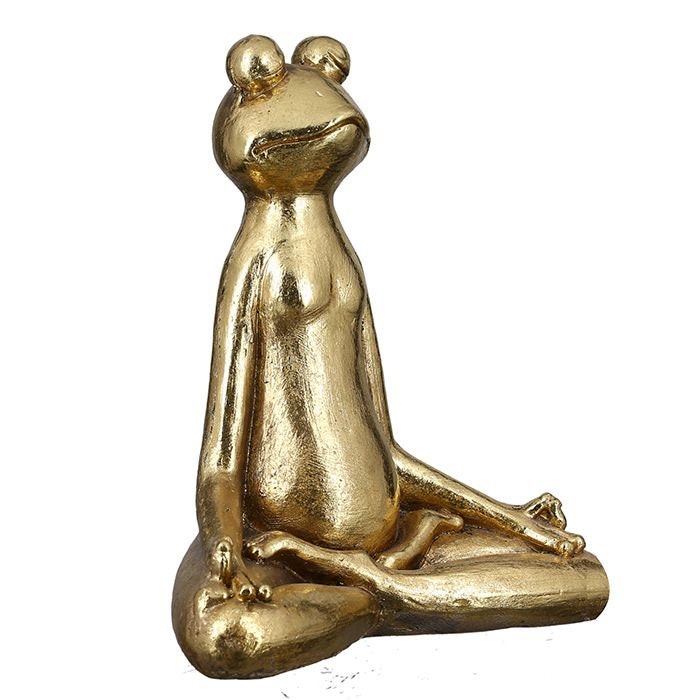 Meditierende Frosch Yoga Figur in Gold Zen Garten Höhe 34cm oder 50,5cm