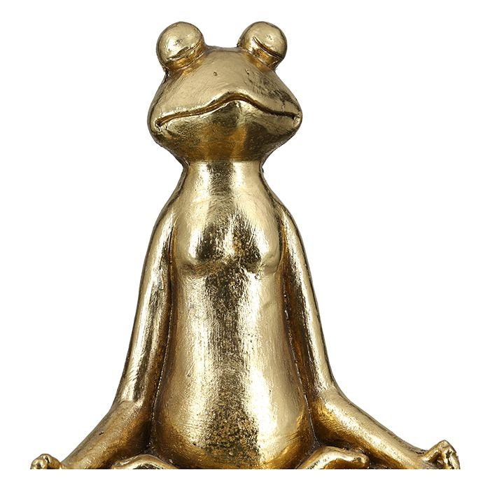 Meditierende Frosch Yoga Figur in Gold Zen Garten Höhe 34cm oder 50,5cm
