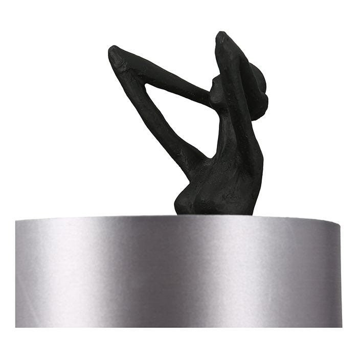 Tischlampe Lady schwarz Lampenschirm weiß aus Kunstharz Frauenkörper