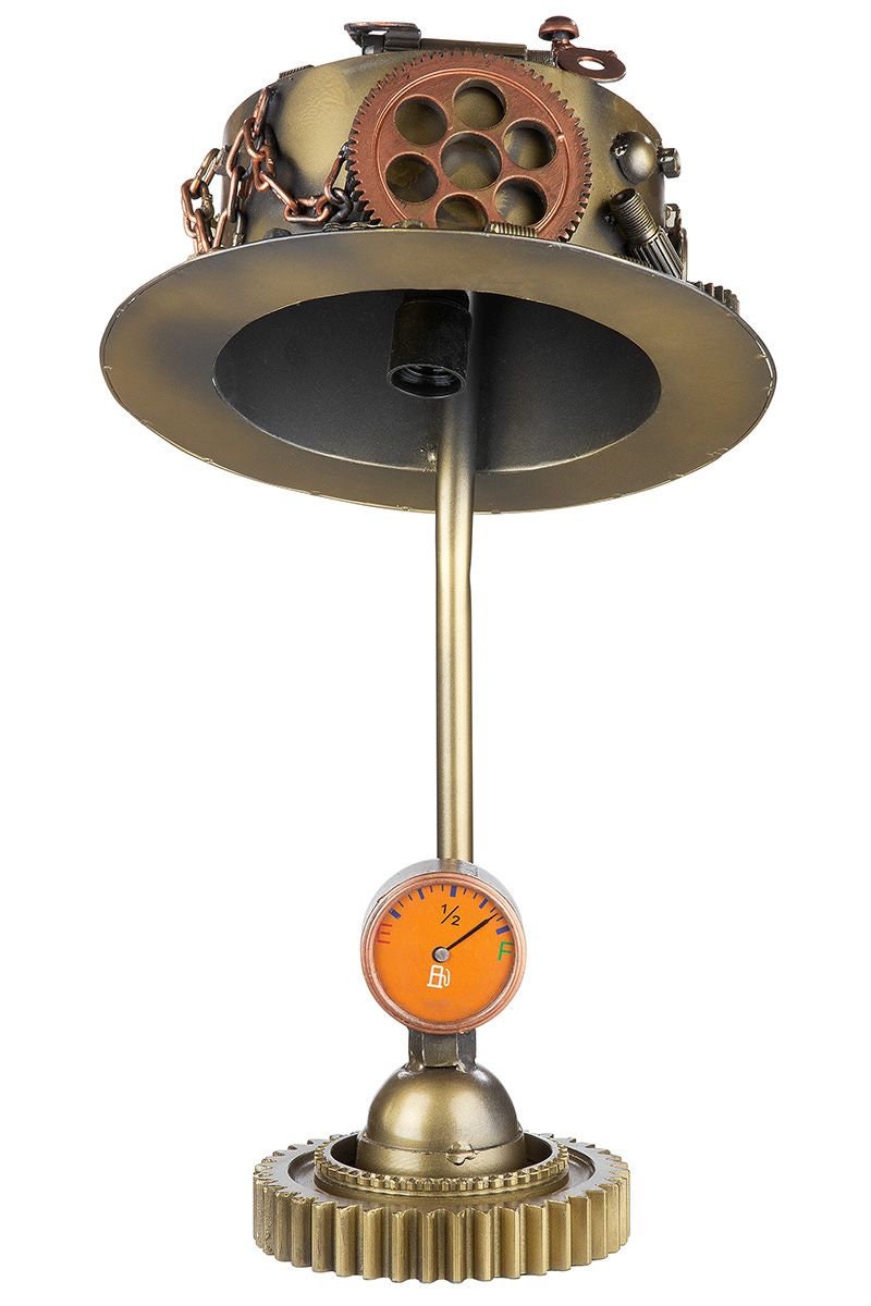 Handgefertigte Tischlampe "Steampunk Hat" - Exklusives Design aus Metall von Gilde