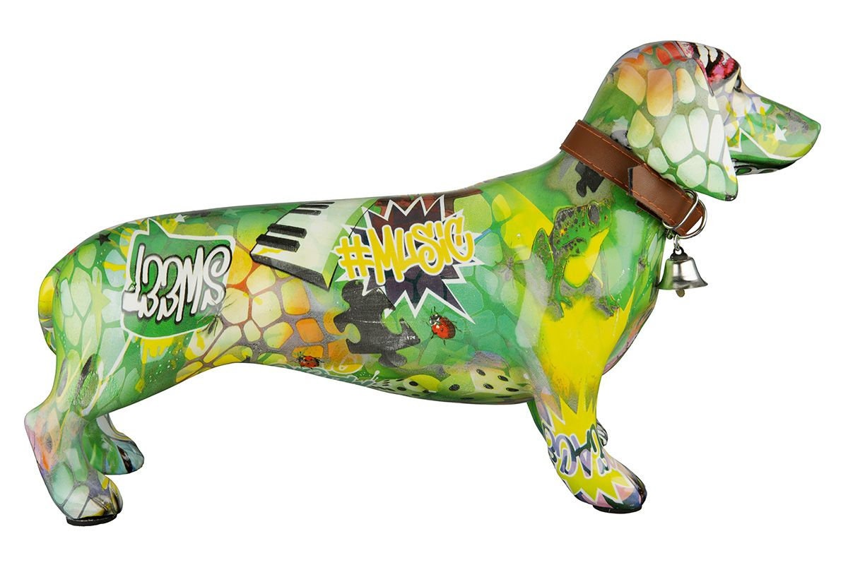 Street Art Design Figur Moderne Dackel Figur - Ein einzigartiges Kunstwerk in Graffiti-Stil