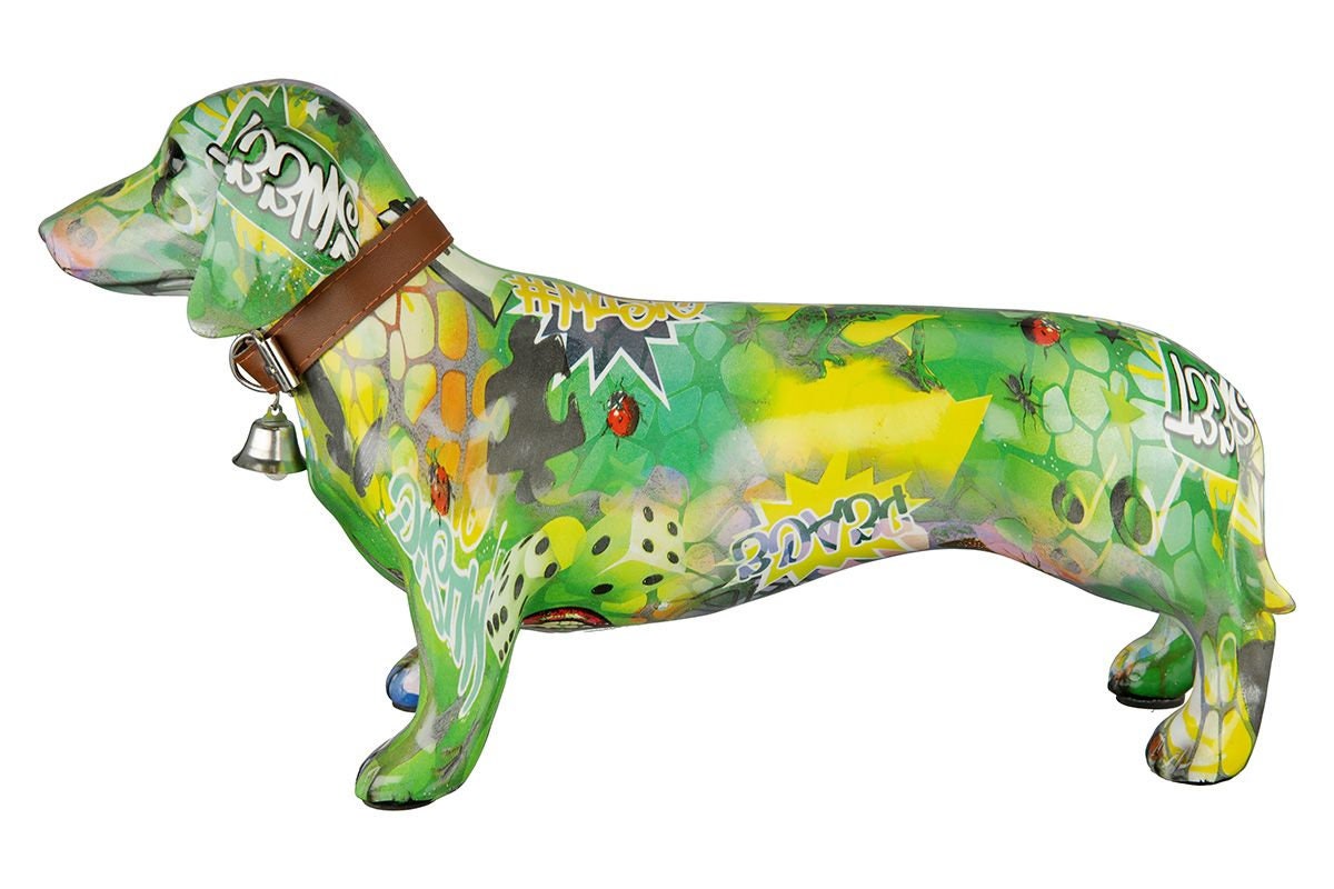 Street Art Design Figur Moderne Dackel Figur - Ein einzigartiges Kunstwerk in Graffiti-Stil