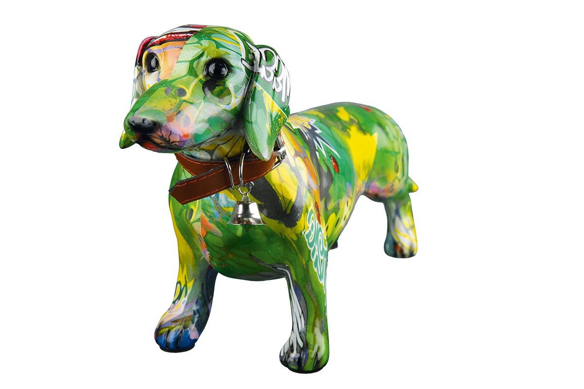 Street Art Design Figur Moderne Dackel Figur - Ein einzigartiges Kunstwerk in Graffiti-Stil