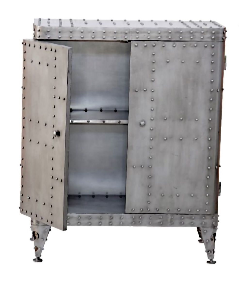 Aviation - Stylischer Metallschrank im Industriestil mit Nieten und viel Stauraum Höhe 114cm