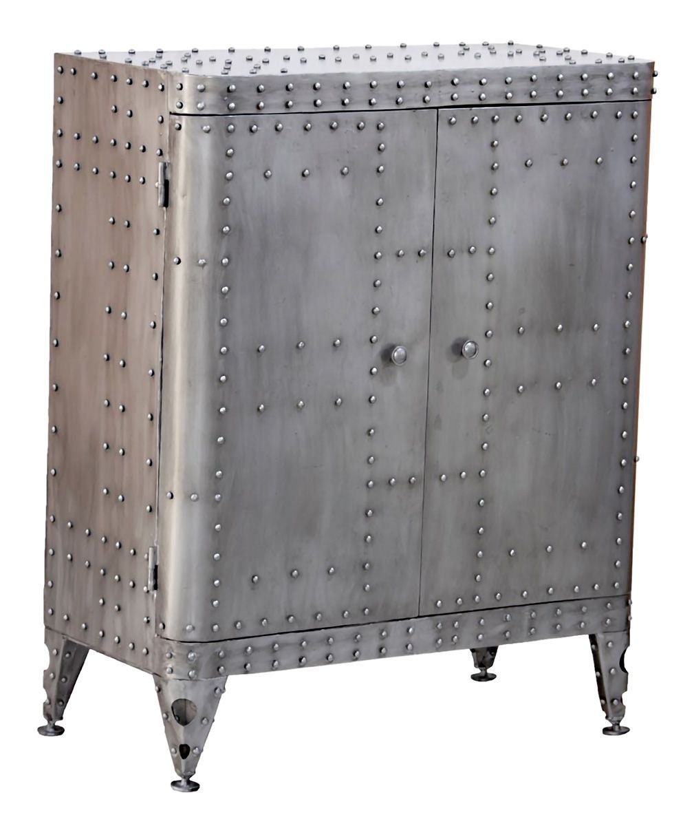 Aviation - Stylischer Metallschrank im Industriestil mit Nieten und viel Stauraum Höhe 114cm
