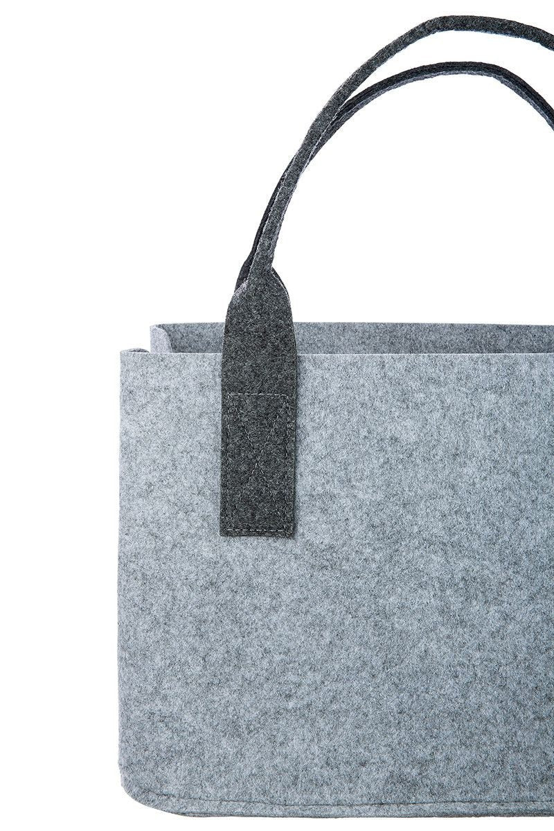 Filztasche Katzenkopf Shopper grau umweltfreundlich