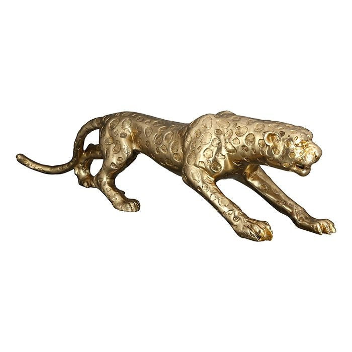 XL Figur Gepard SPEED2 goldfarben antikfinish mit Oberflächenstruktur 80cm