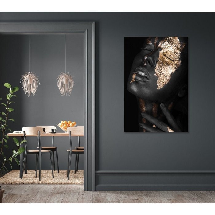 Premium Spitzenqualität Textil-Wandbild "Ein Hauch von Gold" - Luxuriöse Wandkunst für Ihr Zuhause