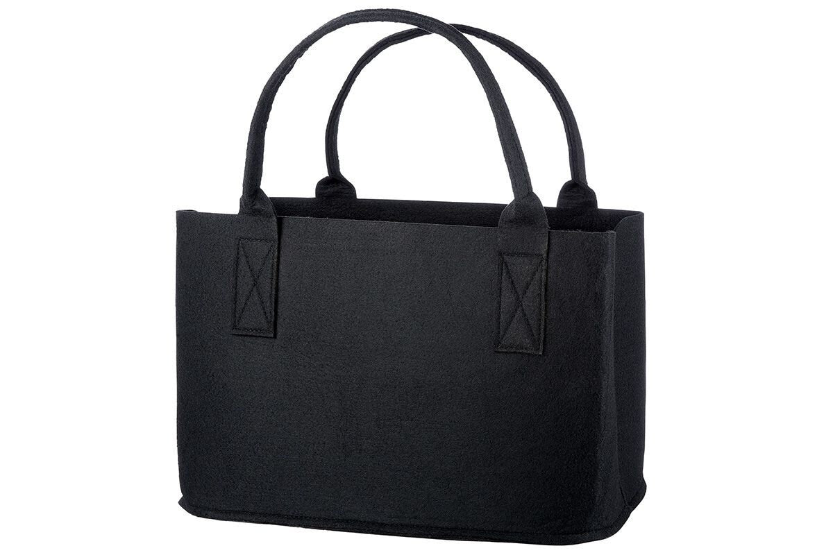 Filztasche in Schwarz Traumfänger Shopper Tragetasche, Handtasche, Geschenk, Einkaufstasche mit besticktem Motiv in goldfarben Filz