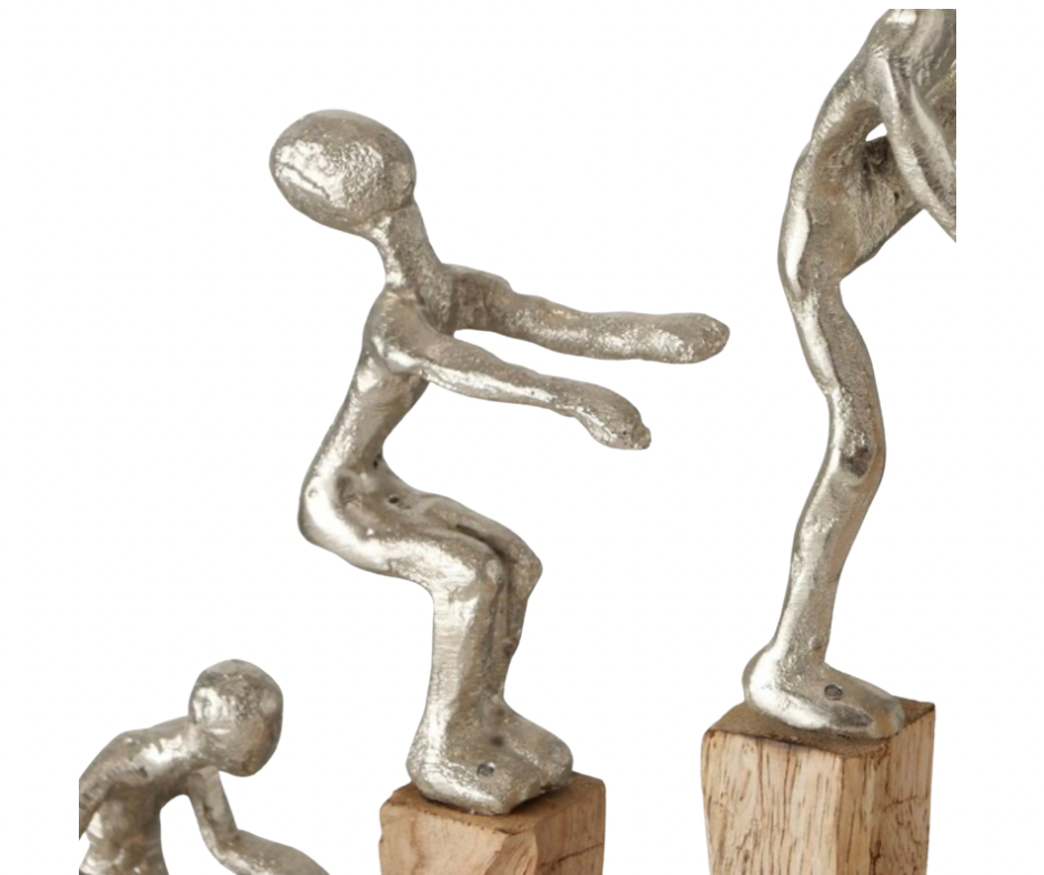 Dekoaufsteller Climbing - Einzigartiges Symbol für Überwindung und Erfolg Handgefertigt aus Alu und Holz