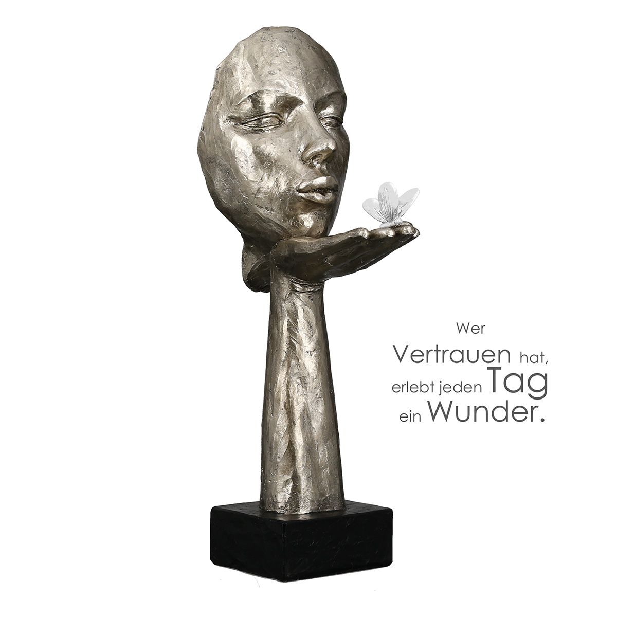 Gilde Sculpture Desire - Elegant woman with butterfly