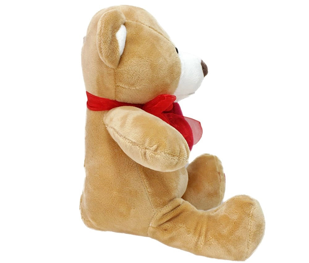 Plush teddy bear with heart with fleece blanket 90x75cm bear