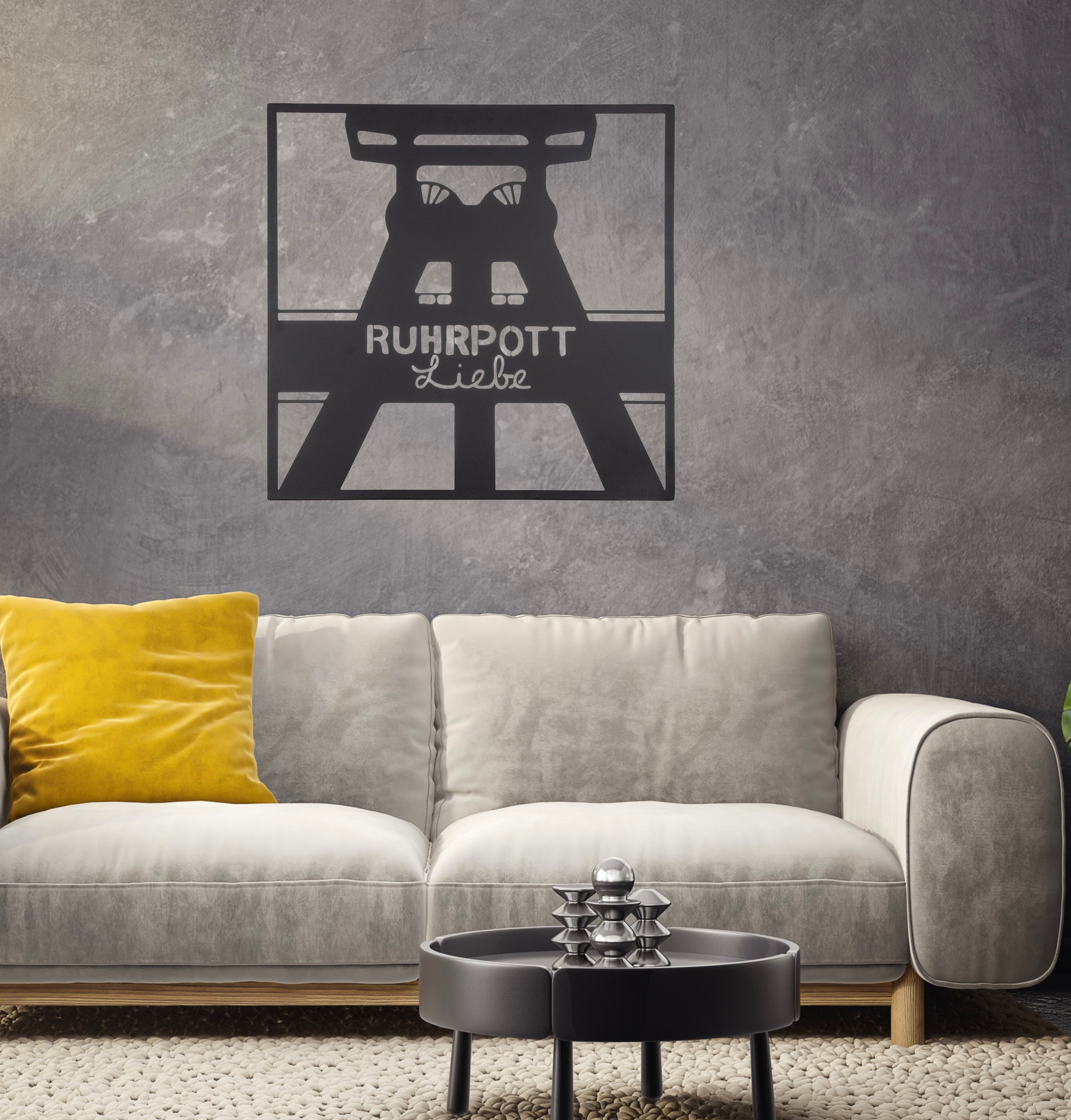 Metal wall relief Ruhrpott love 40x40cm