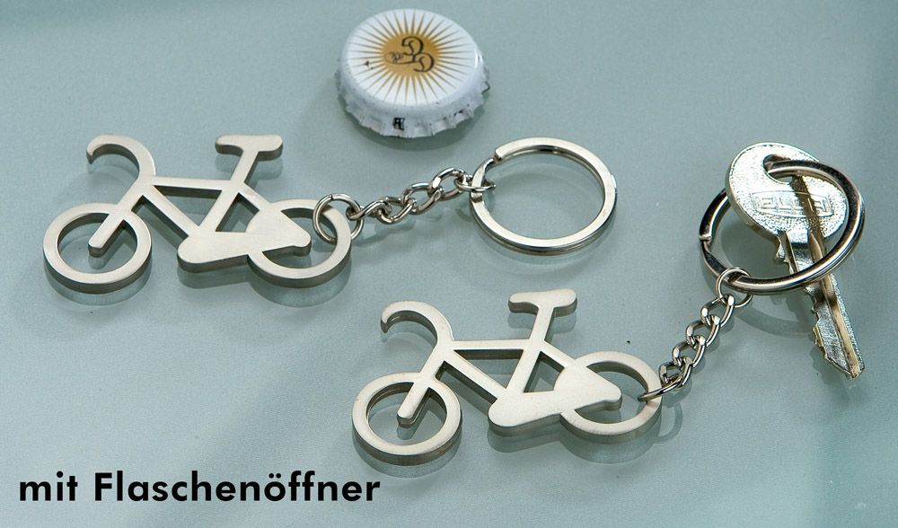 18er Set Metall Schlüsselanhänger Bike mit Flaschenöffner