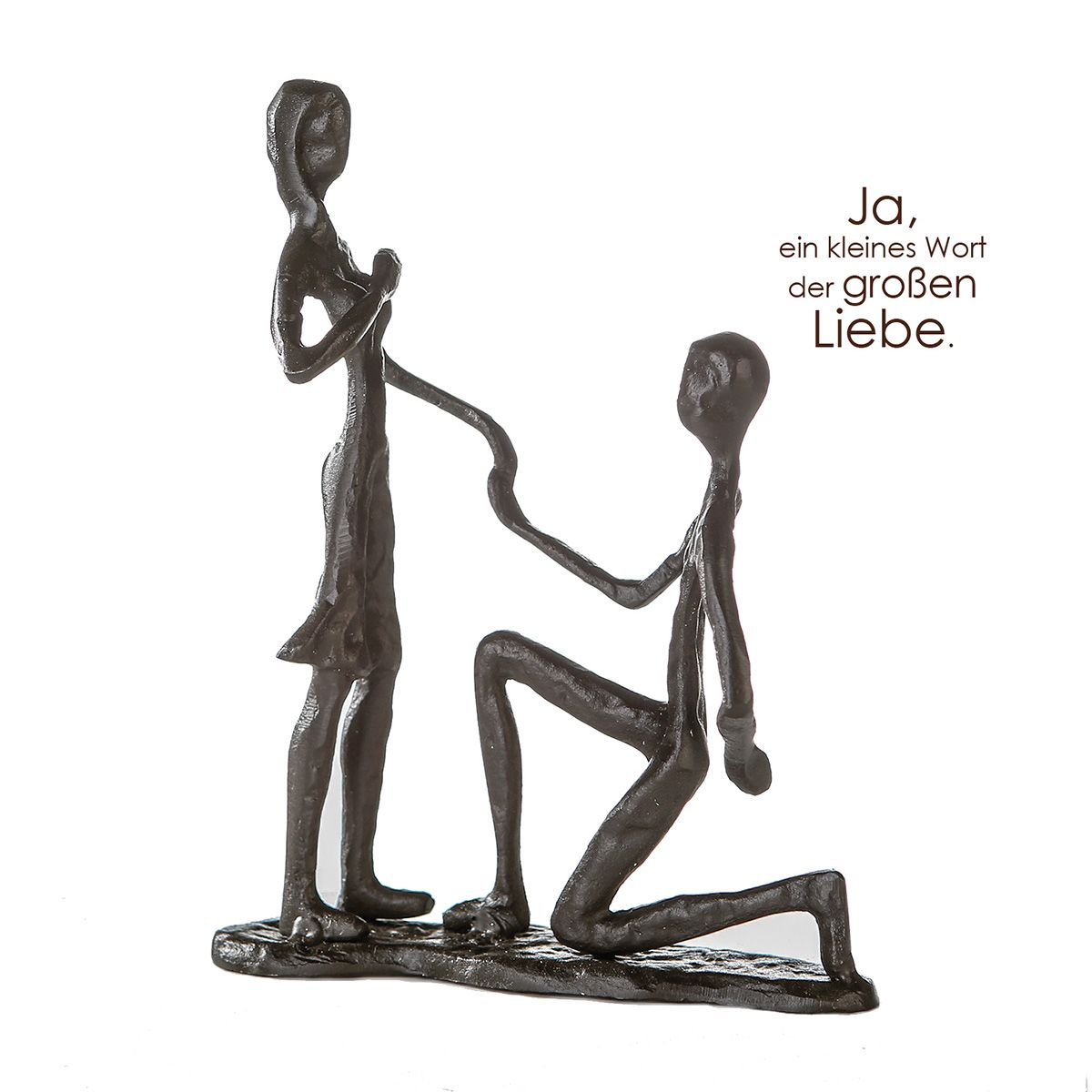 Eisen Skulptur Marry Me Heiratsantrag mit Spruchanhänger