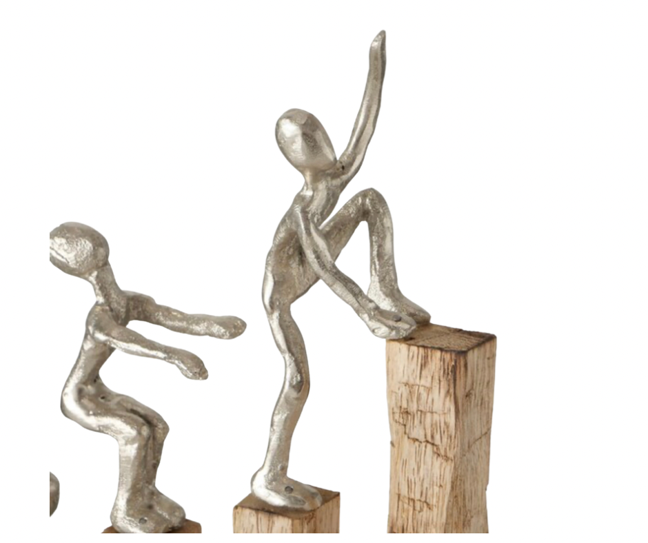 Dekoaufsteller Climbing - Einzigartiges Symbol für Überwindung und Erfolg Handgefertigt aus Alu und Holz