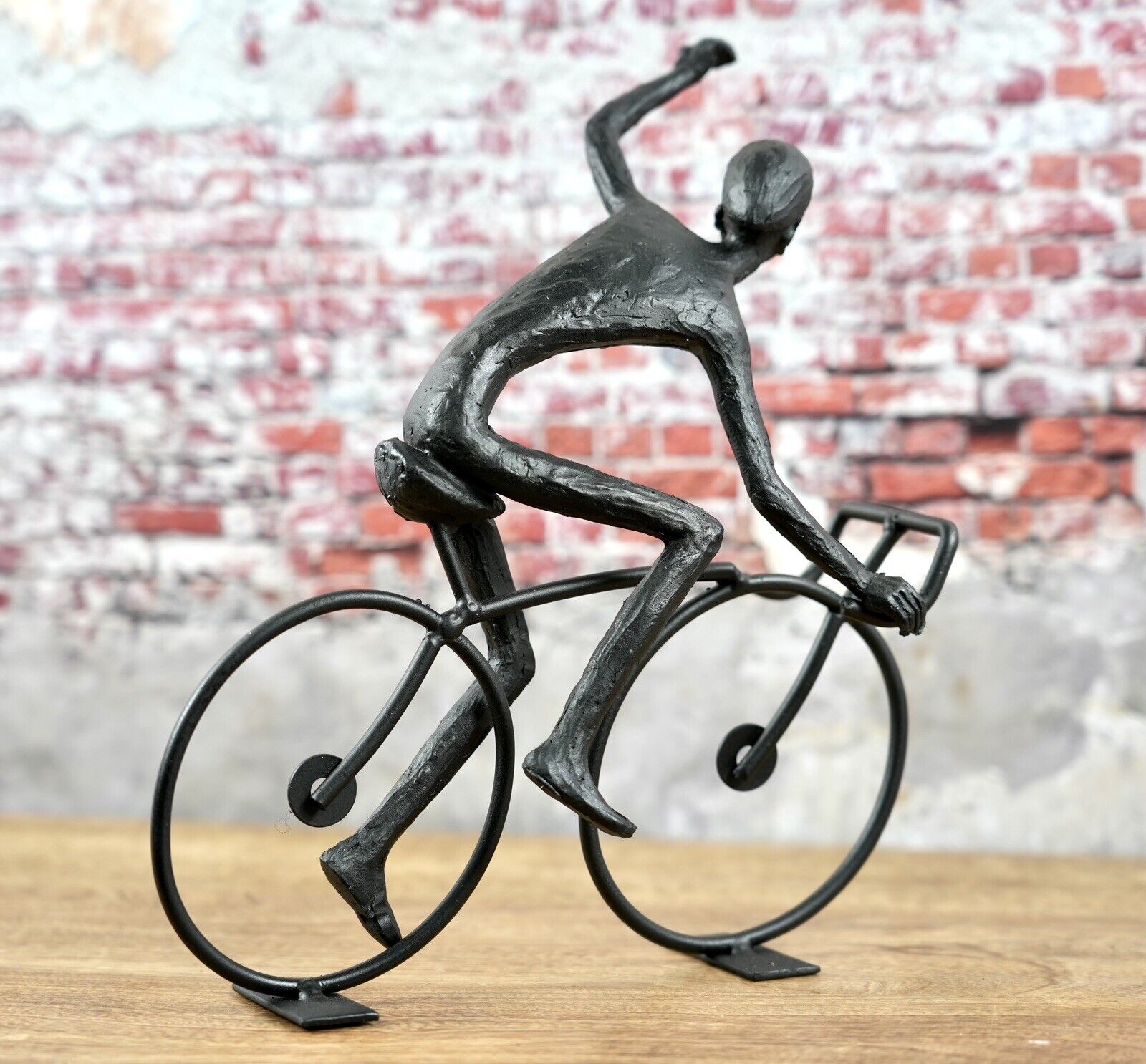 6-er Radfahrer Set - Handgefertigte Fahrrad Dekofigur aus Metall und Poly - Perfekte Geschenkidee für jeden Biker