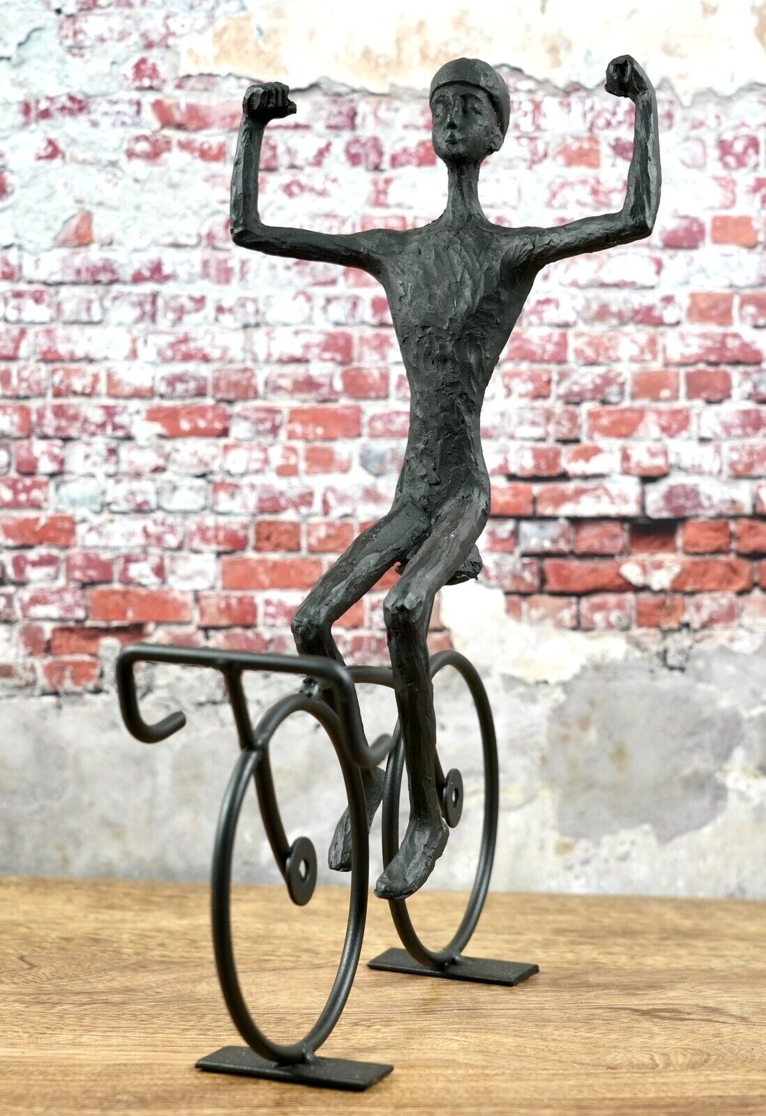 6-er Radfahrer Set - Handgefertigte Fahrrad Dekofigur aus Metall und Poly - Perfekte Geschenkidee für jeden Biker