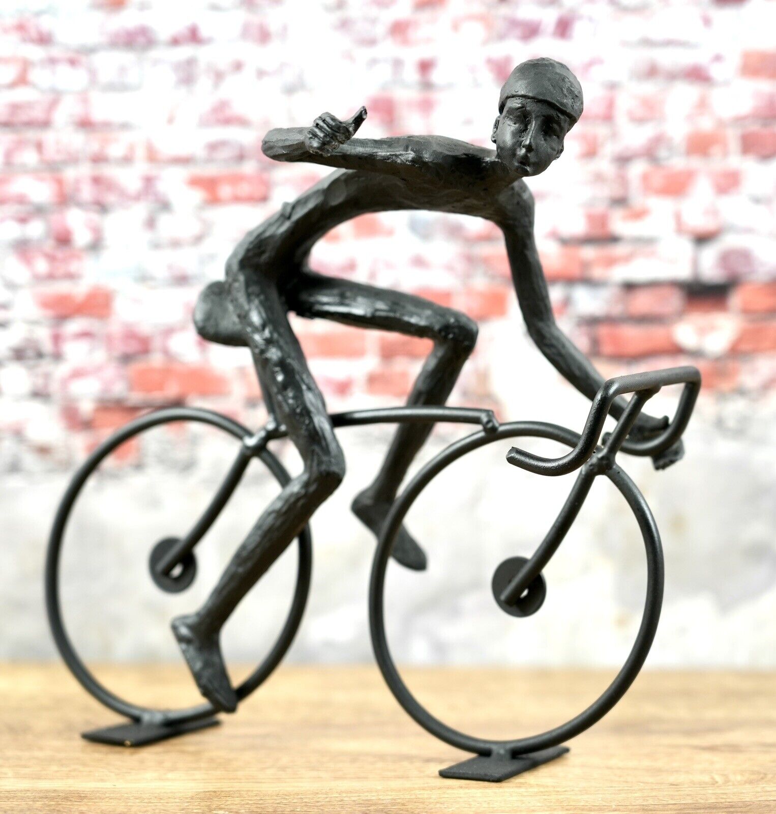 6-er Radfahrer Set - Handgefertigte Fahrrad Dekofigur aus Metall und Poly - Perfekte Geschenkidee für jeden Biker