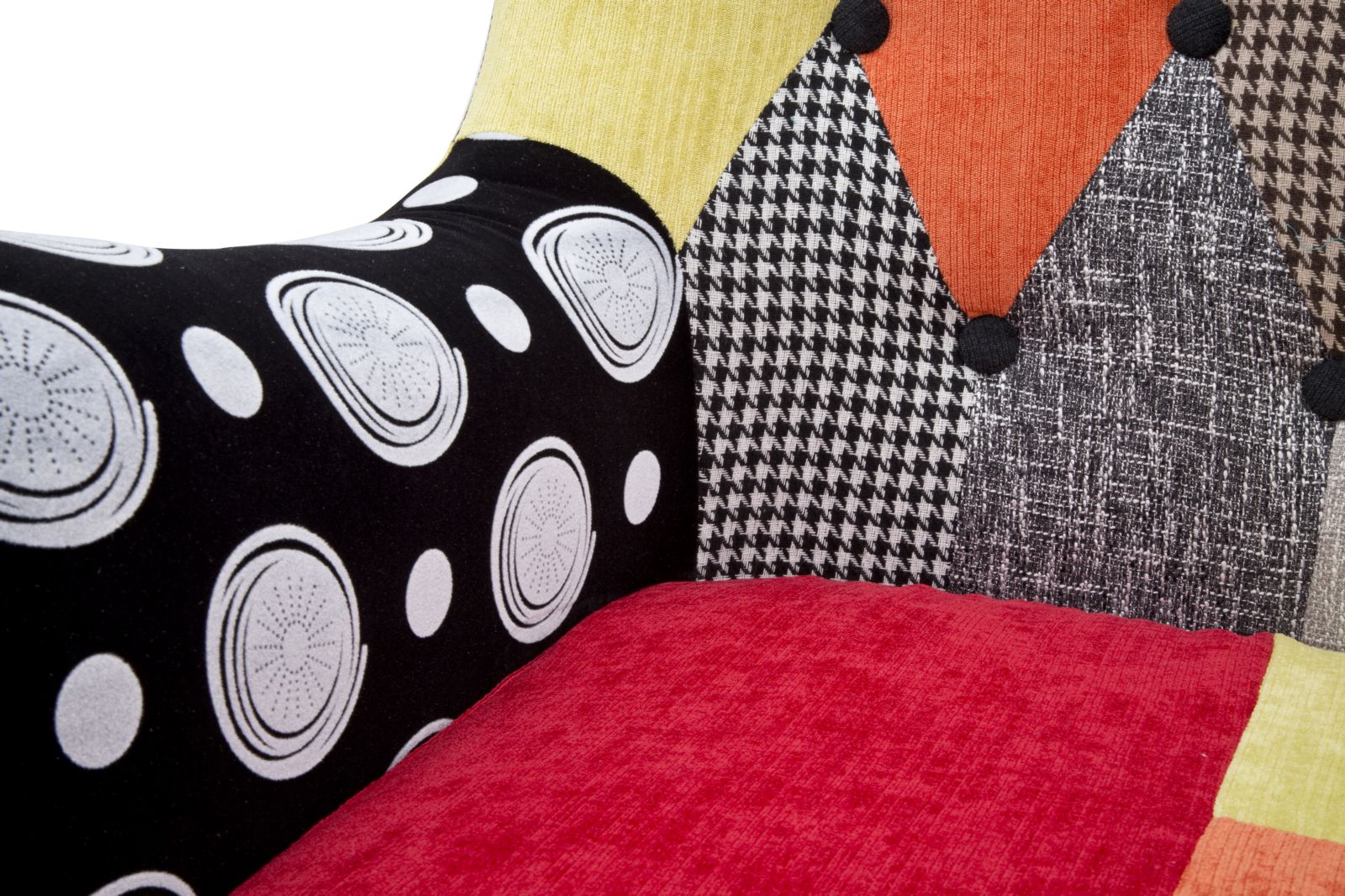 Ohrensessel Vivara Patchwork Bunt Modern Stoff