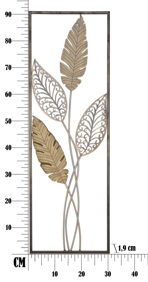 Wandbild Blätter naturfarben 91 x 30,5 cm