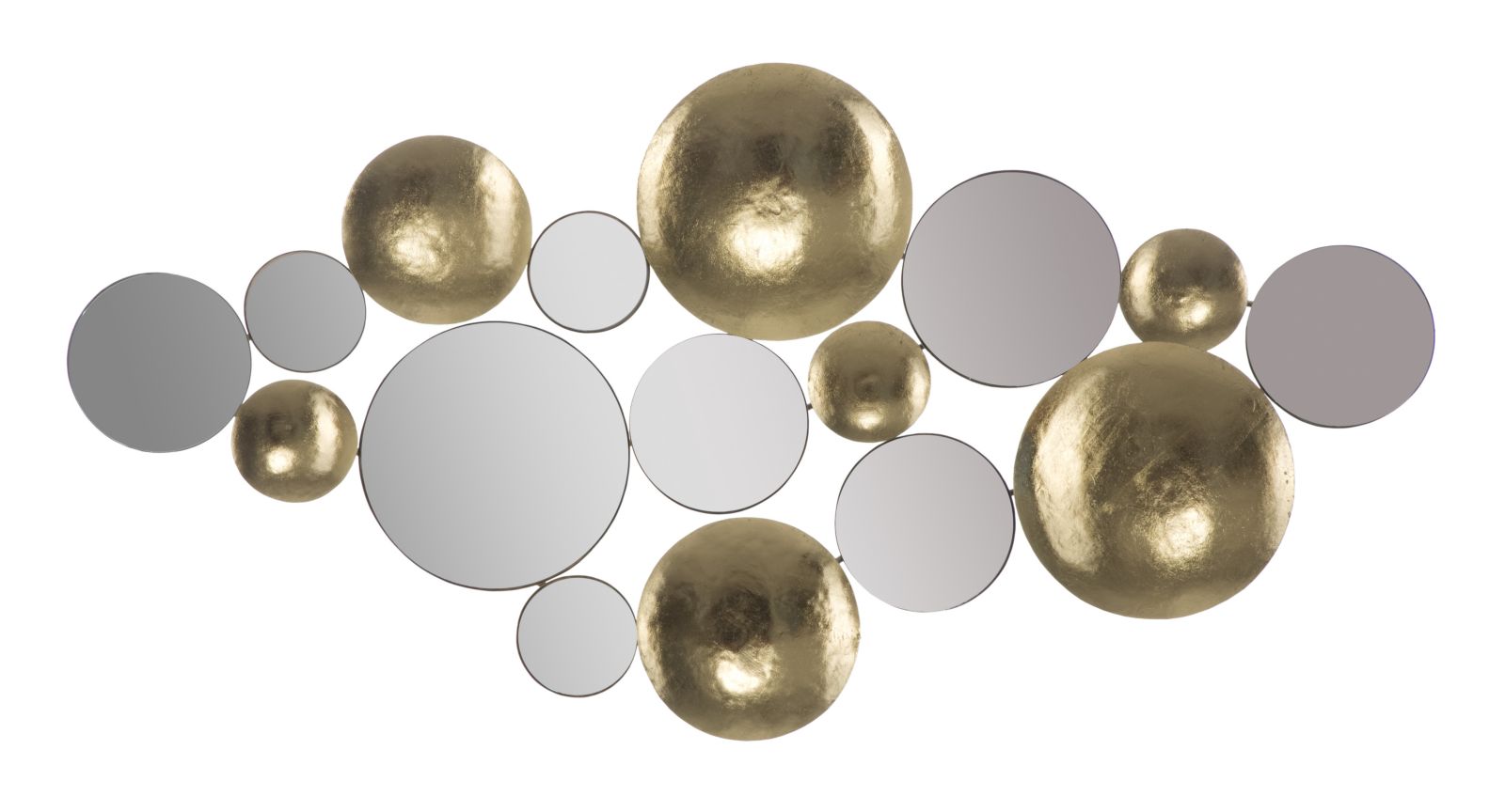 Wanddekoration mit Spiegeln Novara goldfarben 118 x 60 cm