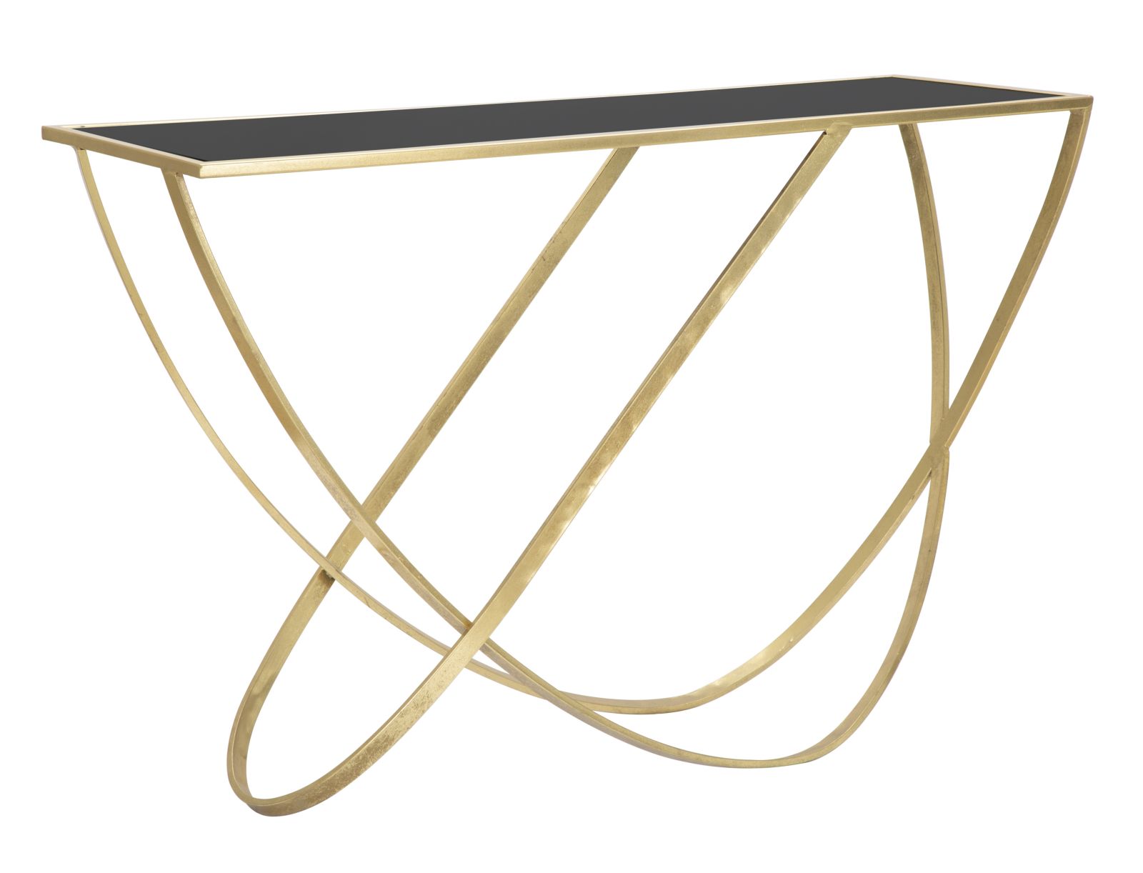 Konsole Virello Gold Metall Glas Modern Schwungdesign