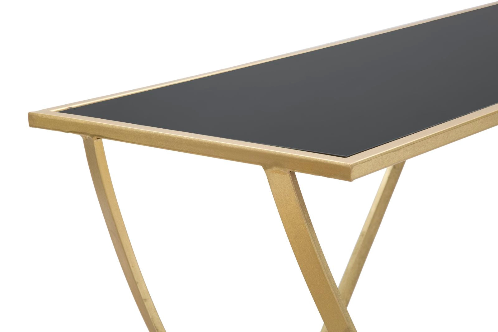 Konsole Virello Gold Metall Glas Modern Schwungdesign