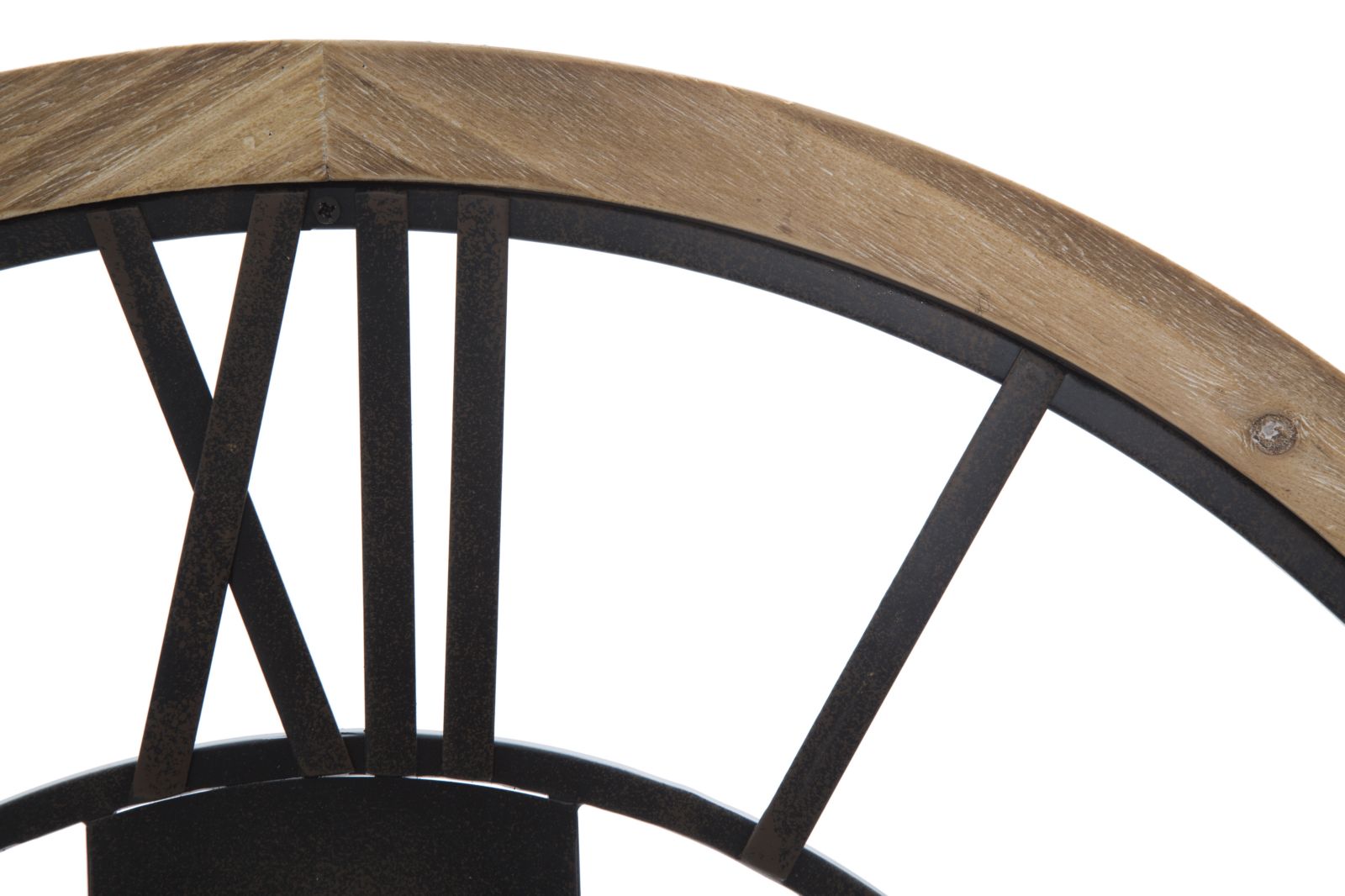 Ravenna Große Wanduhr Industrial Holzoptik Schwarz 70 cm
