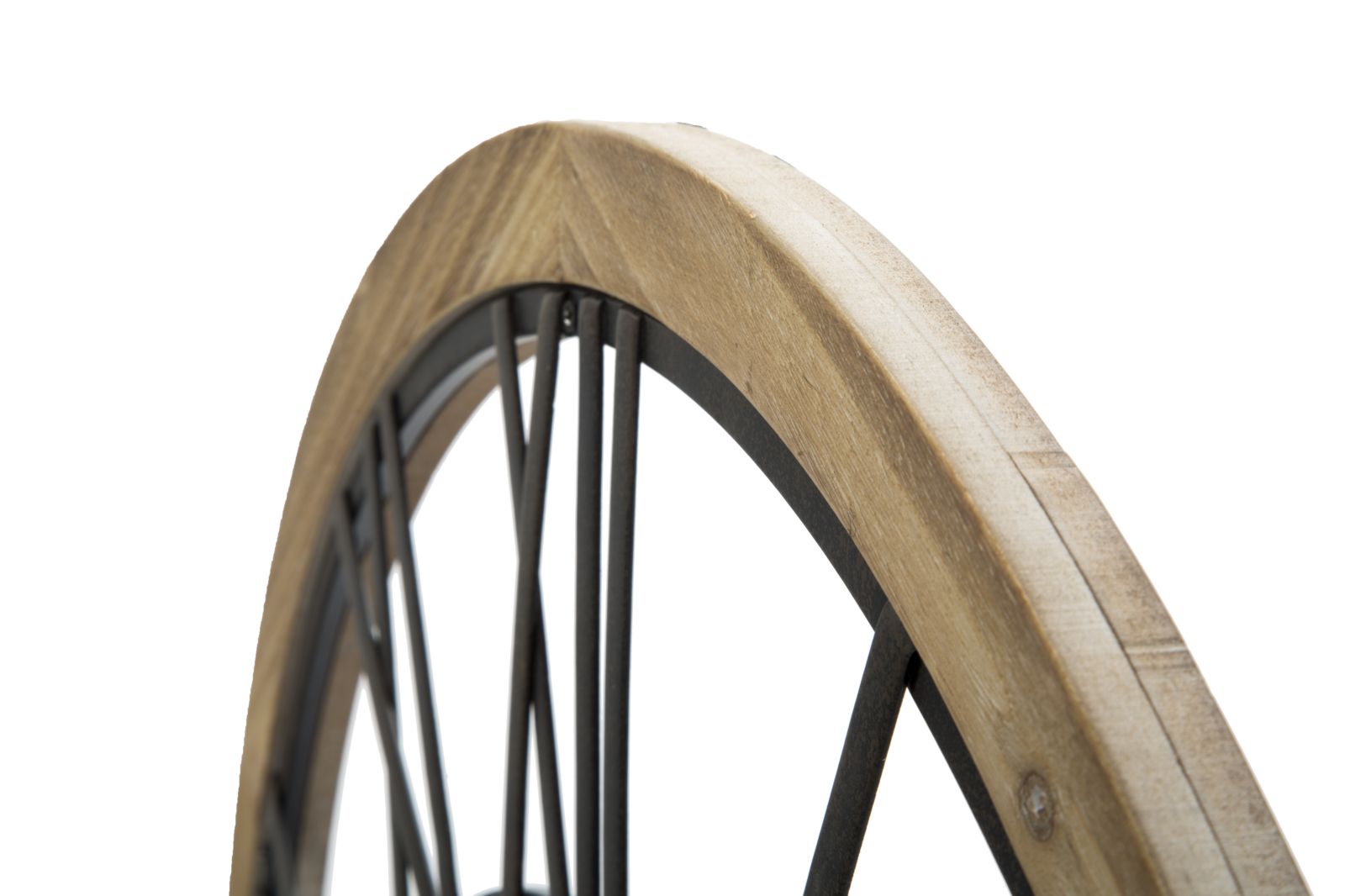 Ravenna Große Wanduhr Industrial Holzoptik Schwarz 70 cm