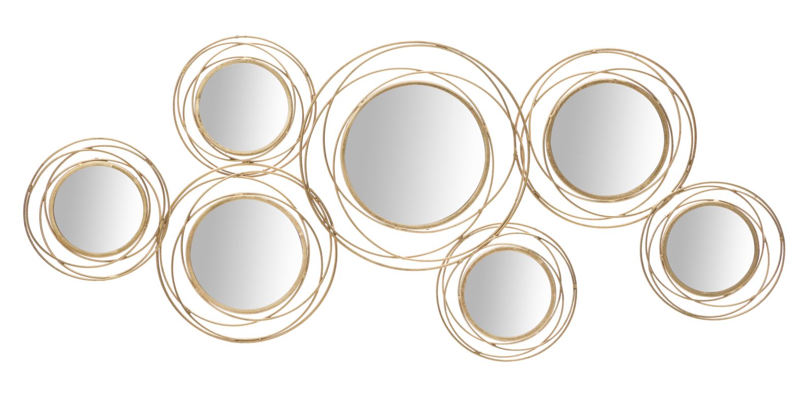 Lunaro Wandspiegel Gold mit Kreisdesign 124,5 cm
