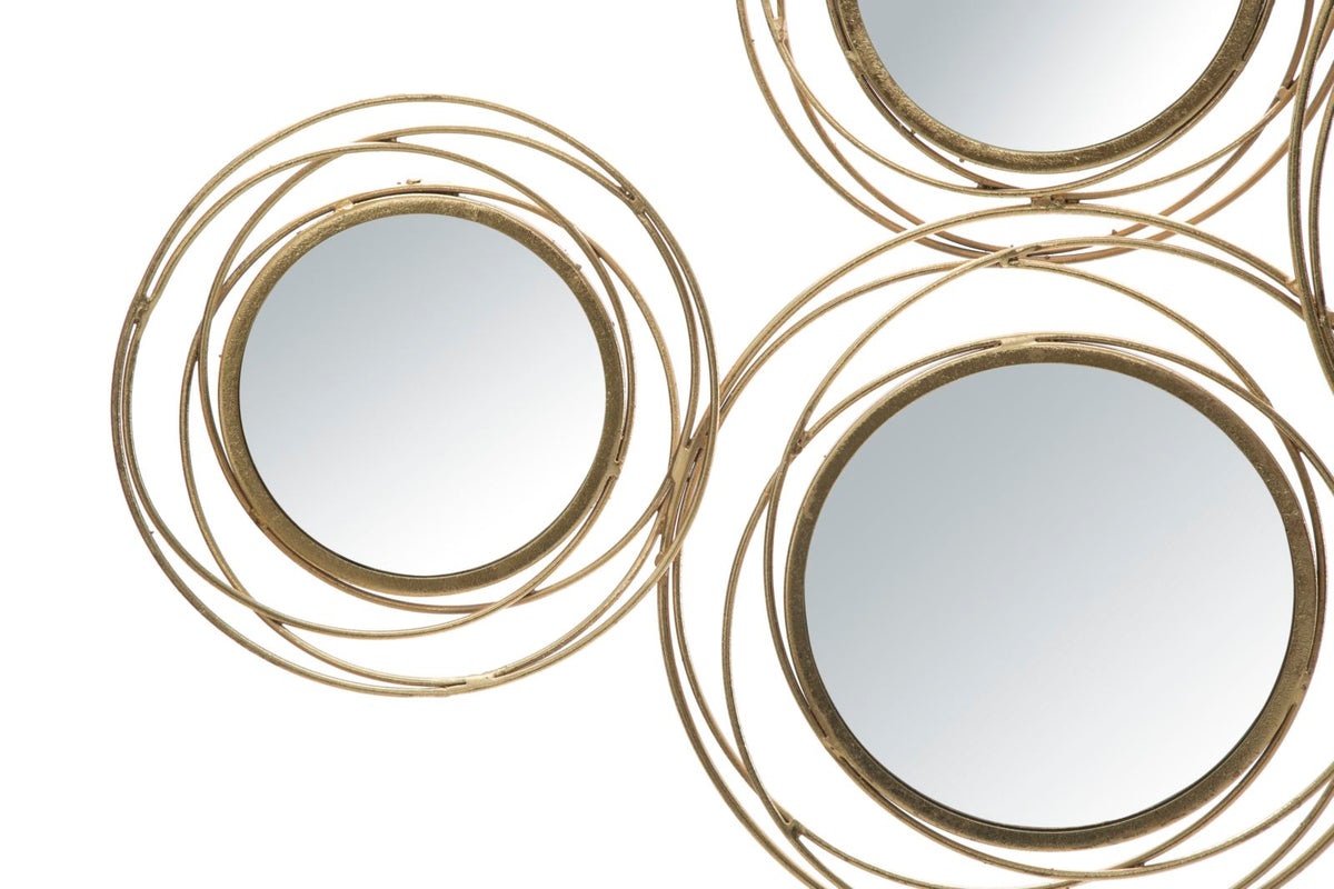 Lunaro Wandspiegel Gold mit Kreisdesign 124,5 cm