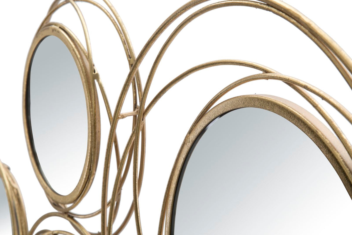 Lunaro Wandspiegel Gold mit Kreisdesign 124,5 cm
