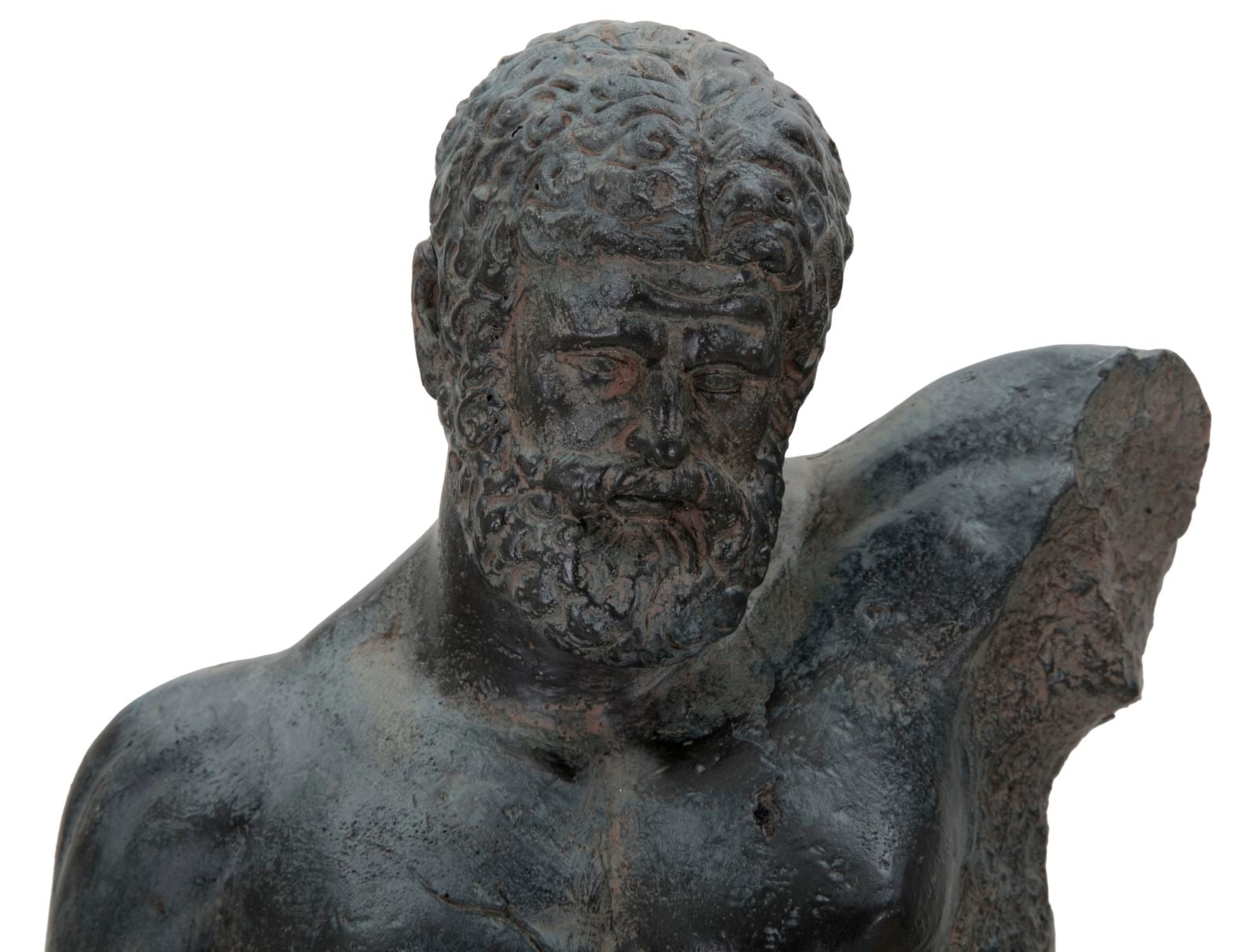 Skulptur Apollon Antik Schwarz 57cm Resin Figur auf Sockel