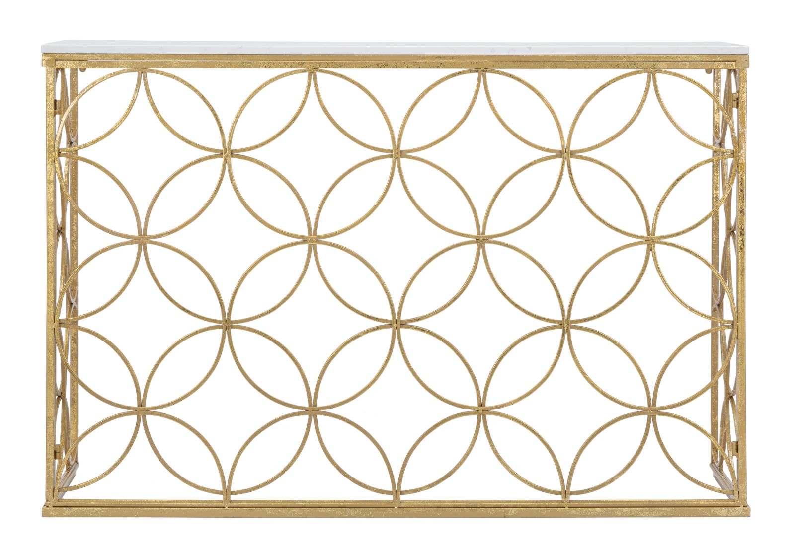 Konsole  Circulo Gold Marmortisch mit Metallgestell