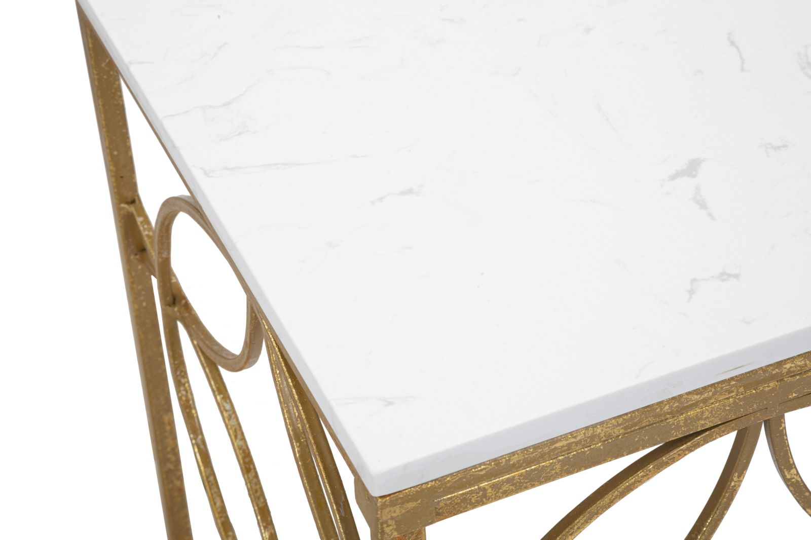 Konsole  Circulo Gold Marmortisch mit Metallgestell