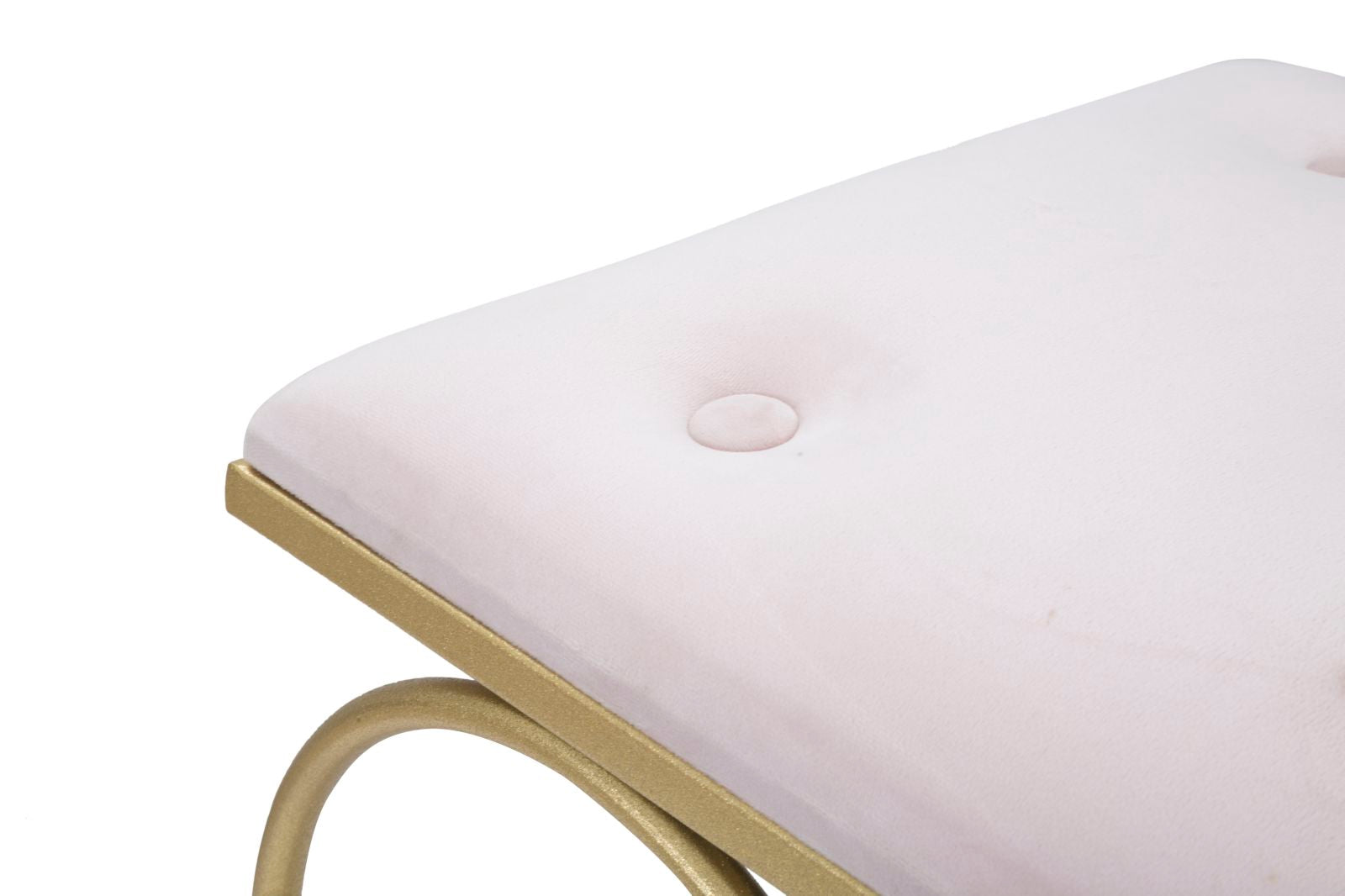 Sitzhocker Heart Glam Gold Rosa Samt Optik