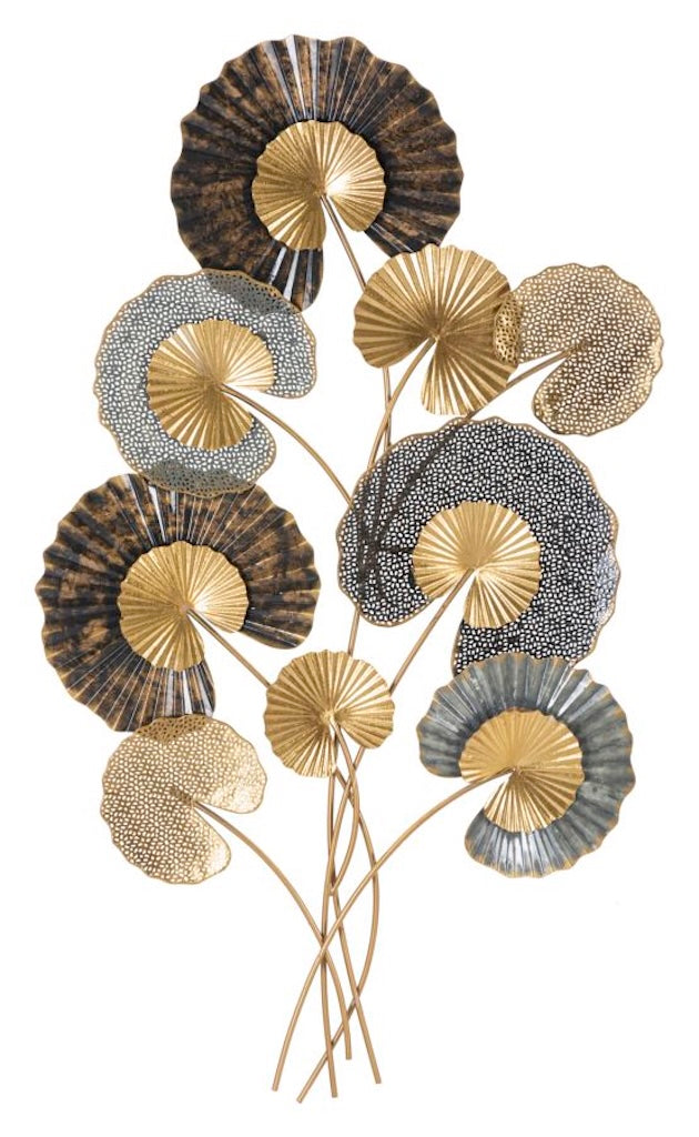 Wanddekoration Liora aus Metall in Gold und Schwarz 109cm