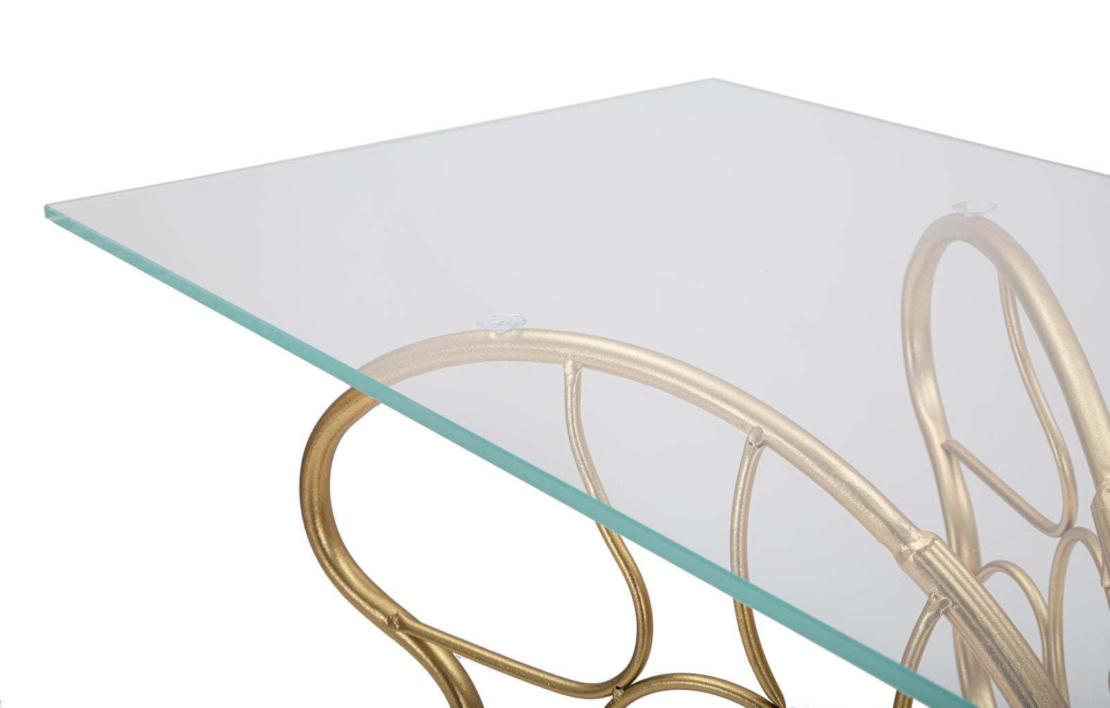 Konsole Butterfly Gold Metalltisch mit Glasplatte