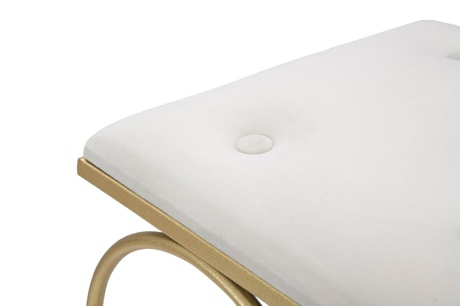 Sitzhocker Heart Glam Gold Creme Samt Optik