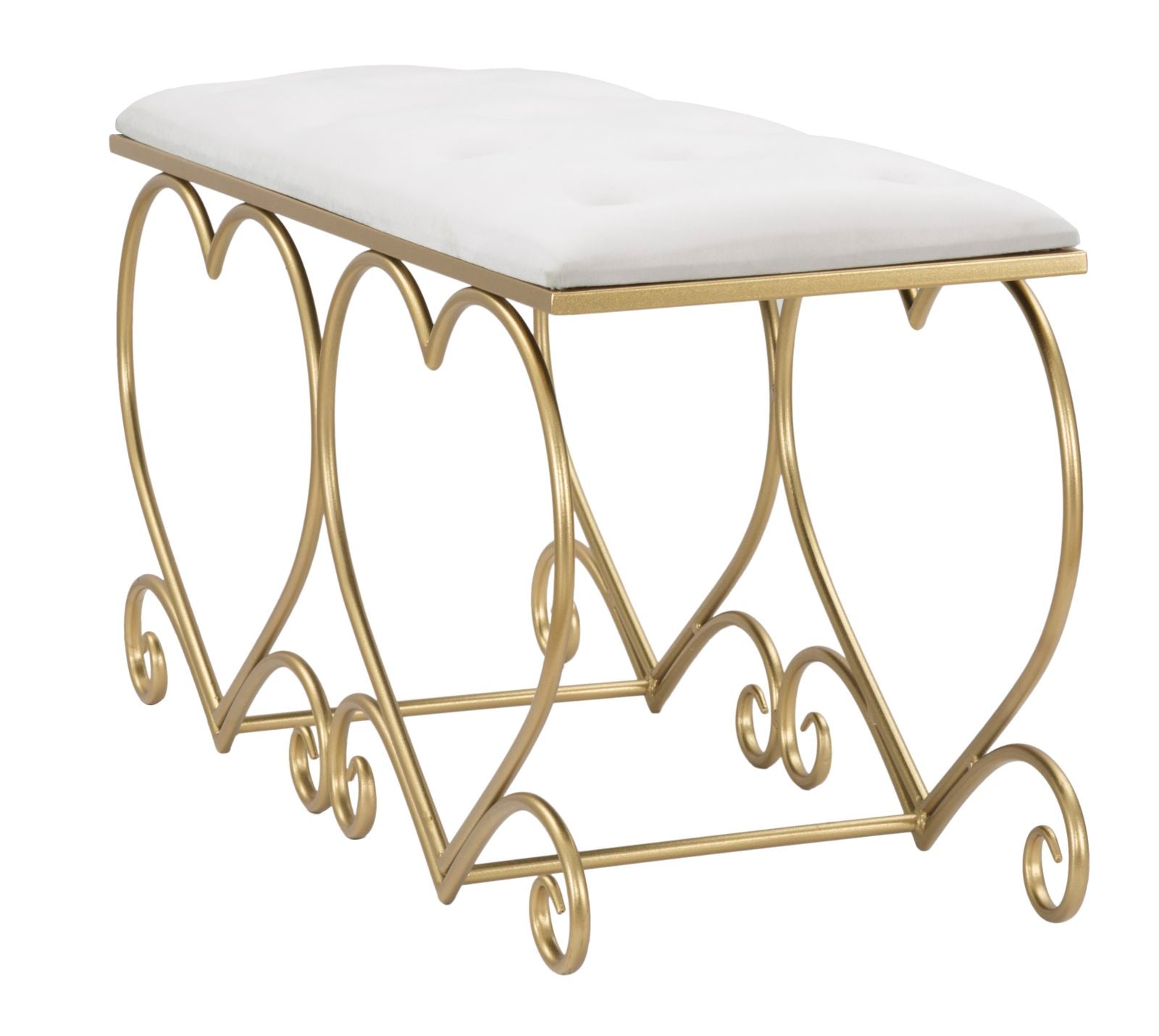 Sitzbank Heart Glam Gold Creme Polsterbank Elegant