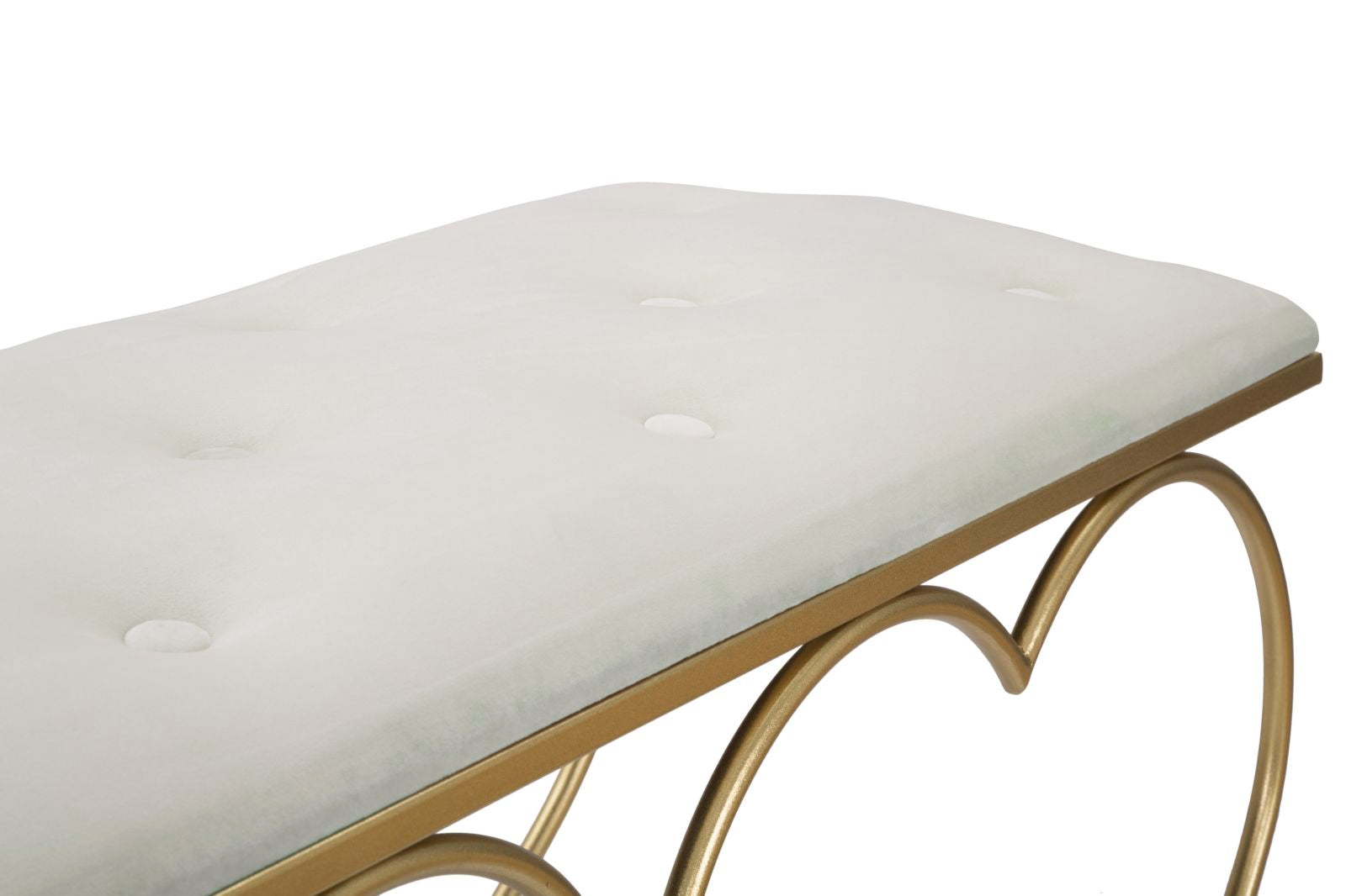 Sitzbank Heart Glam Gold Creme Polsterbank Elegant