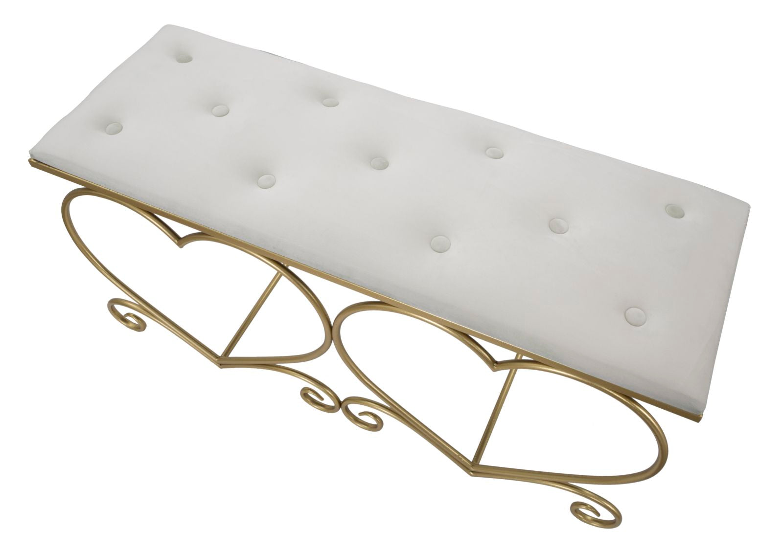 Sitzbank Heart Glam Gold Creme Polsterbank Elegant