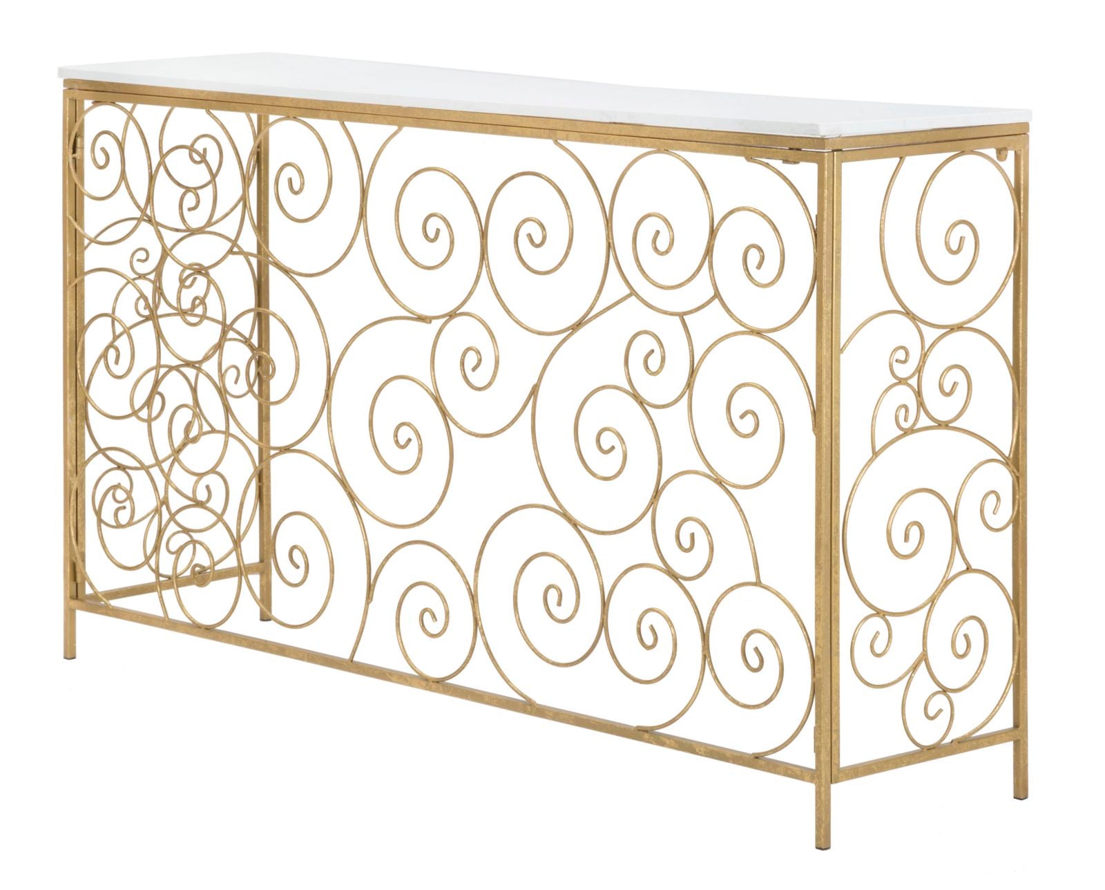 Konsole Spirano Gold Spiraldesign Metall Marmor Elegant