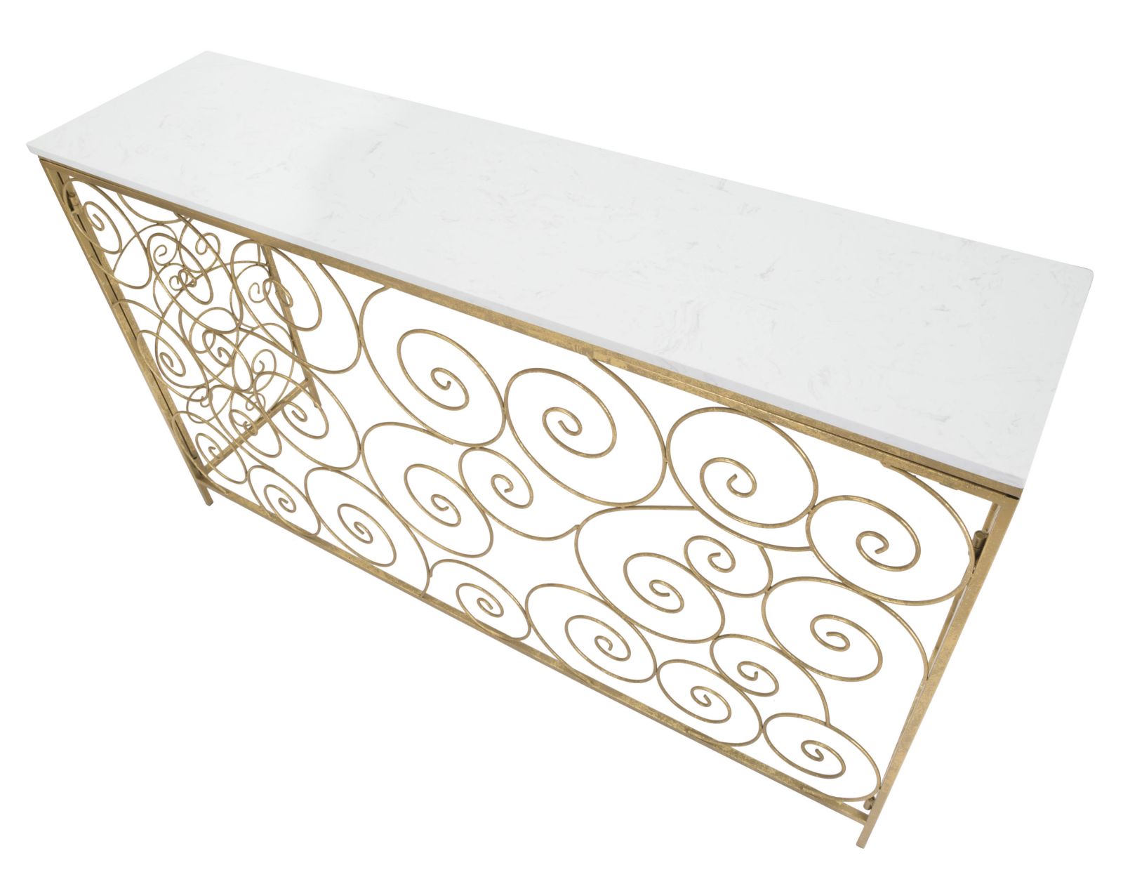 Konsole Spirano Gold Spiraldesign Metall Marmor Elegant