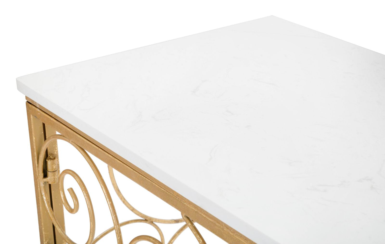 Konsole Spirano Gold Spiraldesign Metall Marmor Elegant