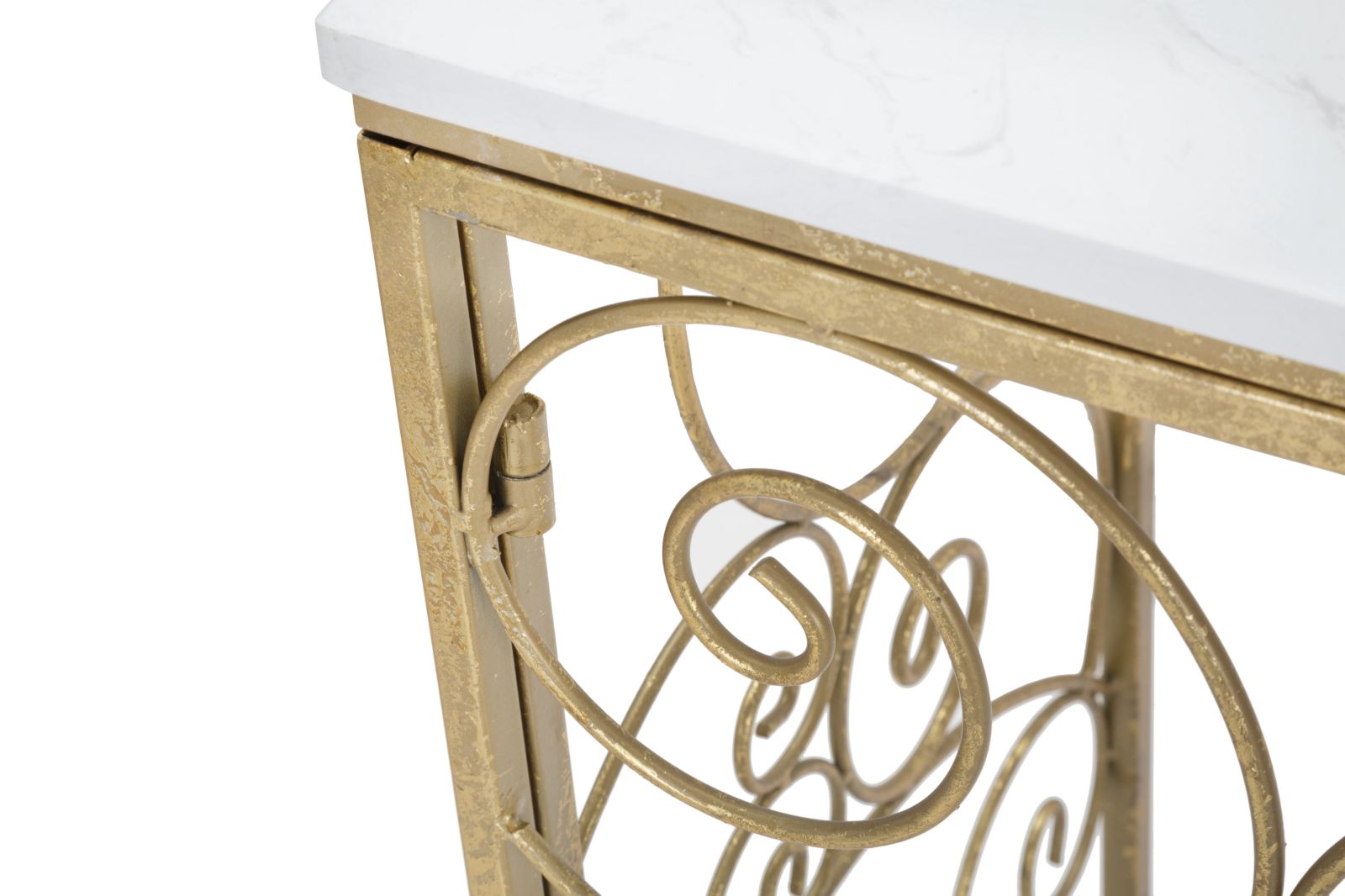Konsole Spirano Gold Spiraldesign Metall Marmor Elegant