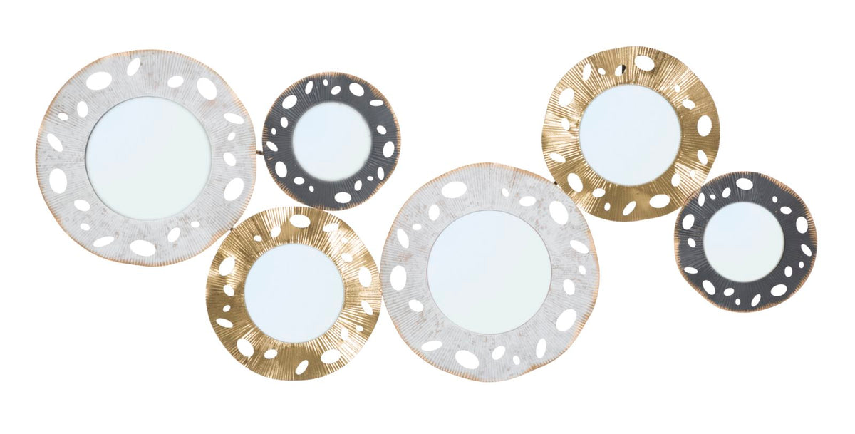 Wanddekoration Gloty mit Spiegeln gold creme 104 cm